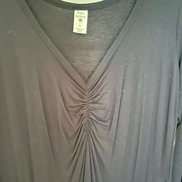 Kate Quinn Bamboo Viscose Black Long Sleeve Midi Dress - Picture 2 of 4